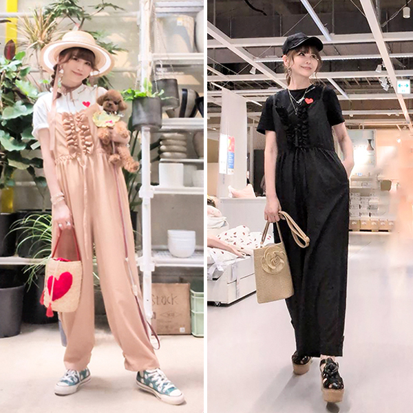 with ワンポイントハート刺繍Tシャツ